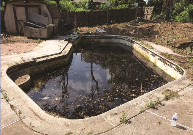 Pool before renovation or resurfacing